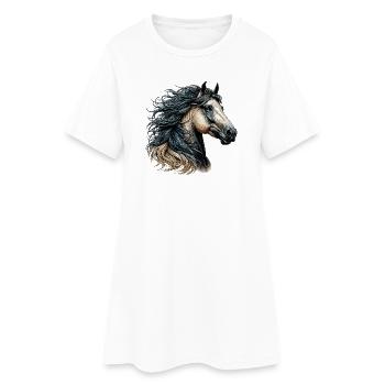 Horse - Women’s T-Shirt Dress - white - Front