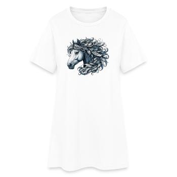 Cheval - Robe T-shirt Femme - blanc - Devant