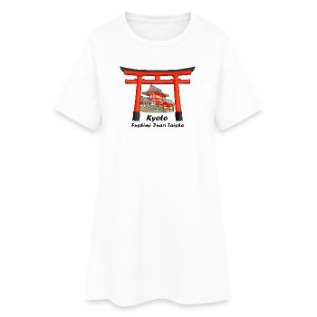 Kyoto, Japon, dessin à la main de Fushimi Inari Taisha - Robe T-shirt Femme - blanc - Devant