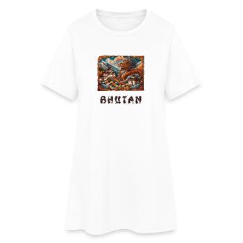 Bouddha Dragon du Bhoutan Thimphu - Robe T-shirt Femme - blanc - Devant