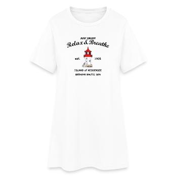 Île de Hiddensee, phare de Gellen, mer Baltique allemande - Robe T-shirt Femme - blanc - Devant