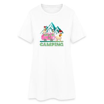 Camping Kids Chickens - Caravan - Women’s T-Shirt Dress - white - Front