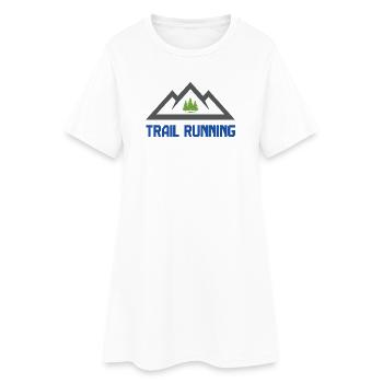 Course en sentier - Robe T-shirt Femme - blanc - Devant
