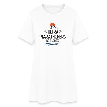 Les ultra-marathoniens le font plus longtemps - Robe T-shirt Femme - blanc - Devant