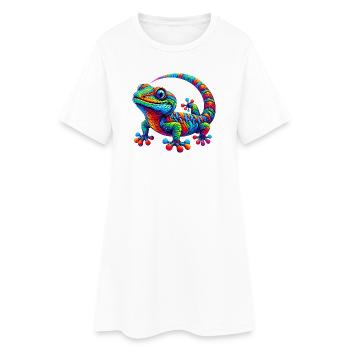 Gecko - Robe T-shirt Femme - blanc - Devant