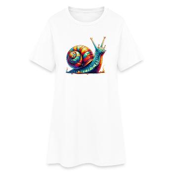 Escargot - Robe T-shirt Femme - blanc - Devant