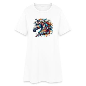 Cheval - Robe T-shirt Femme - blanc - Devant