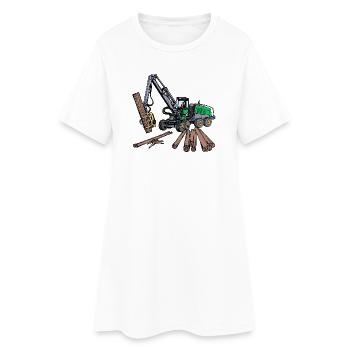 Holzarbeit Holz Wald Holzfäller Kettensäge Förster - Frauen T-Shirt-Kleid - Weiß - Vorne