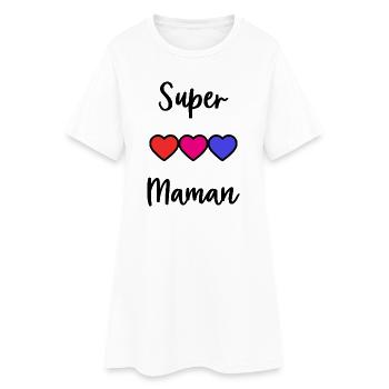 SUPER MAMAN - Robe T-shirt Femme - blanc - Devant