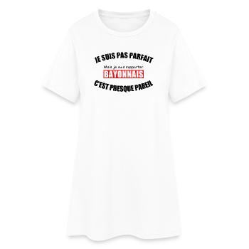 Je suis pas parfait je suis supporter Bayonnais - Robe T-shirt Femme - blanc - Devant