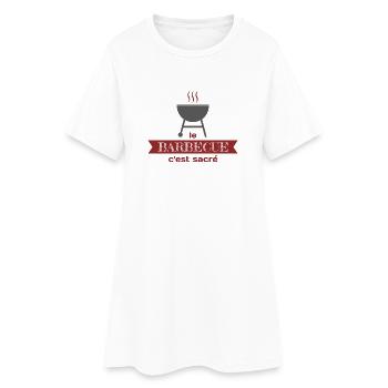 Le barbecue c'est sacré - Robe T-shirt Femme - blanc - Devant