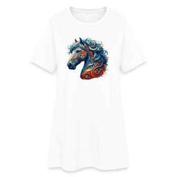 Cheval - Robe T-shirt Femme - blanc - Devant