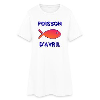 FISH. APRIL FOOL - Women’s T-Shirt Dress - white - Front