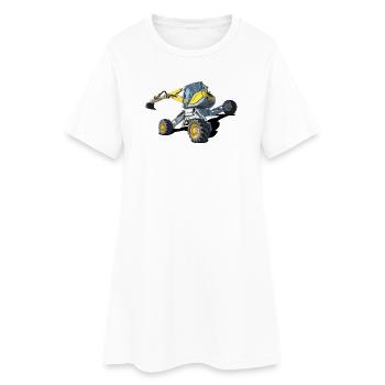 Pelleteuse à pied, l’escalade est sa passion - Robe T-shirt Femme - blanc - Devant