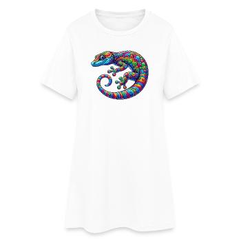 Gecko - Robe T-shirt Femme - blanc - Devant