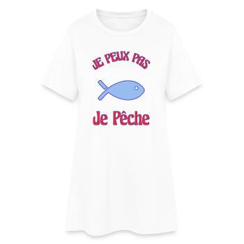 JE PEUX PAS. PÊCHE - Robe T-shirt Femme - blanc - Devant