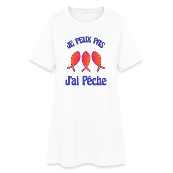PÊCHE. JE PEUX PAS - Robe T-shirt Femme - blanc - Devant