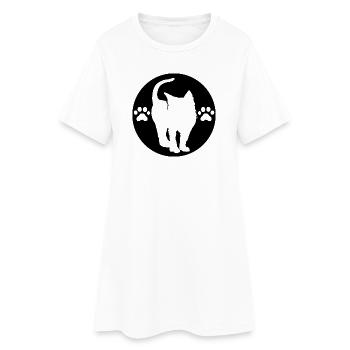 Katzen Logo Pfote Symbol Wappen Emblem Grafik Bild - Frauen T-Shirt-Kleid - Weiß - Vorne