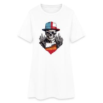 Crâne - Robe T-shirt Femme - blanc - Devant