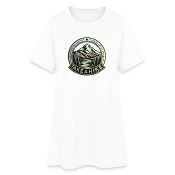 Machen Sie eine Wanderung! - Frauen T-Shirt-Kleid - Weiß - Vorne