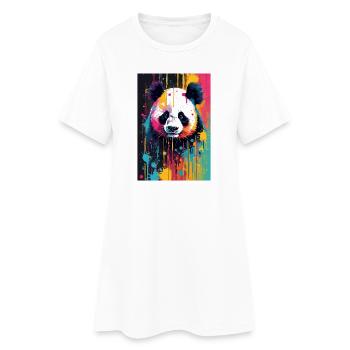 Panda Color Explosion - Women’s T-Shirt Dress - white - Front