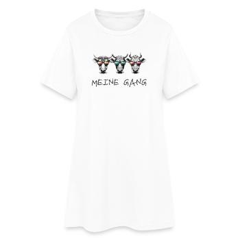 meine gang kuh bauernhof tiere bäurin landleben - Frauen T-Shirt-Kleid - Weiß - Vorne