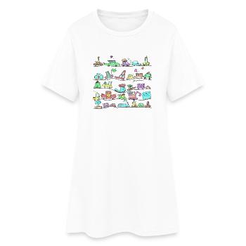 Un cortège amusant pour petits et grands - Robe T-shirt Femme - blanc - Devant