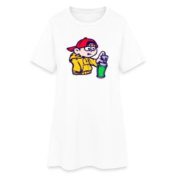 Street Art Wildstyle Pulvérisateur Graffiti Bombe Aérosol - Robe T-shirt Femme - blanc - Devant