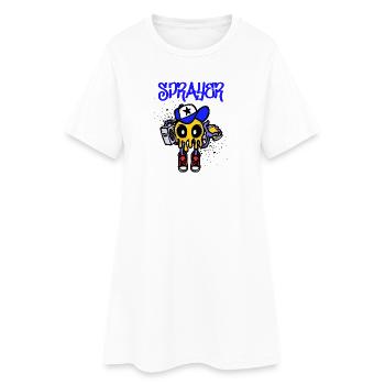 Pulvérisateur Graffiti Bombe Canette Art Street Art - Robe T-shirt Femme - blanc - Devant