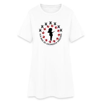 Siebenbürgen Design für Kinder "Sochsesch Medchen" - Frauen T-Shirt-Kleid - Weiß - Vorne