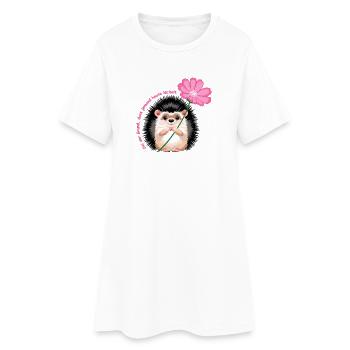 motiv_igel_text - Frauen T-Shirt-Kleid - Weiß - Vorne