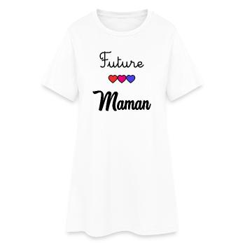 WERDENDE MAMA - Frauen T-Shirt-Kleid - Weiß - Vorne