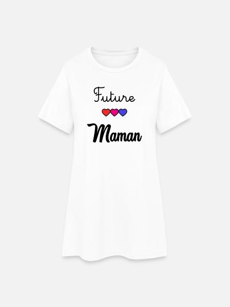 FUTURE MAMAN - Robe T-shirt Femme - blanc