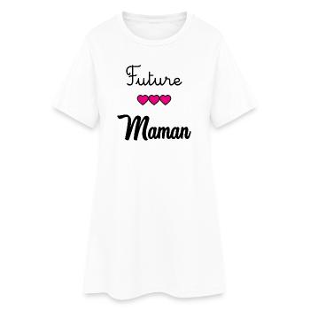 WERDENDE MAMA - Frauen T-Shirt-Kleid - Weiß - Vorne