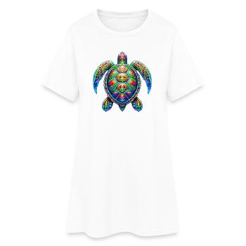Tortue - Robe T-shirt Femme - blanc - Devant