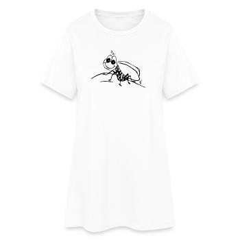 Bee. L’abeille timide « aime-moi » - Robe T-shirt Femme - blanc - Devant