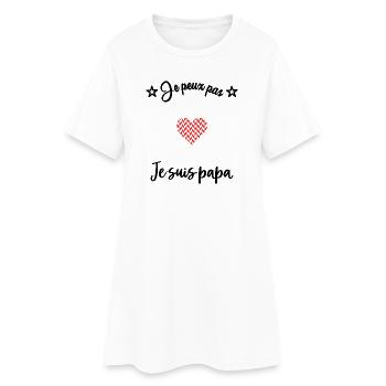 PAPA. VATERTAG. FROHER VATERTAG. ALLES GUTE ZUM GEBURTSTAG. - Frauen T-Shirt-Kleid - Weiß - Vorne
