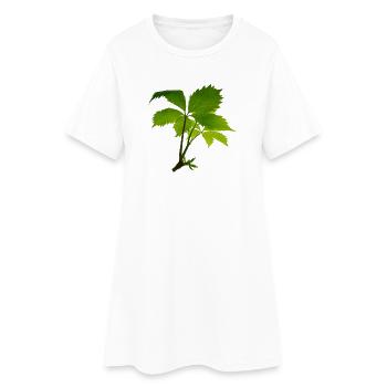 Jeune feuillage – branche verte de feuilles - Robe T-shirt Femme - blanc - Devant