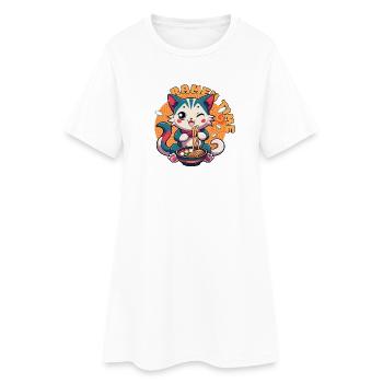Ramen Cat Kawaii - Robe T-shirt Femme - blanc - Devant