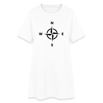 Boussole, navigation, orientation, cardinale, direction - Robe T-shirt Femme - blanc - Devant