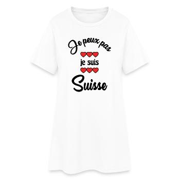 ICH KANN NICHT. SCHWEIZ - Frauen T-Shirt-Kleid - Weiß - Vorne
