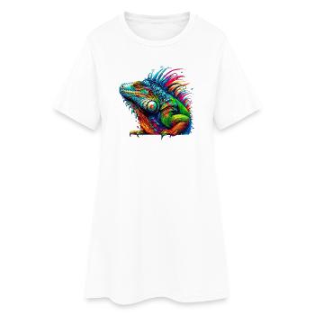 Iguane - Robe T-shirt Femme - blanc - Devant