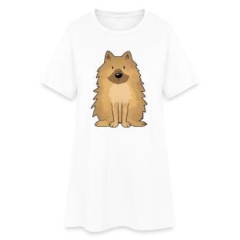Hund Illustration - Frauen T-Shirt-Kleid - Weiß - Vorne