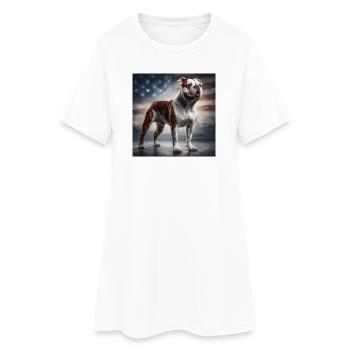 Bouledogue - Robe T-shirt Femme - blanc - Devant
