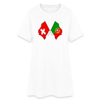 Drapeau de la Suisse et drapeau du Portugal - Robe T-shirt Femme - blanc - Devant