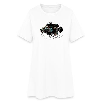 Poisson-chat d’aquarium, poisson-chat d’antenne, minimaliste - Robe T-shirt Femme - blanc - Devant
