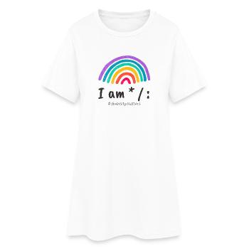I am * / : #diversitymatters - Frauen T-Shirt-Kleid - Weiß - Vorne