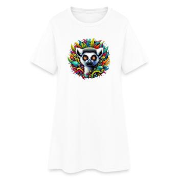 Lémurien - Robe T-shirt Femme - blanc - Devant