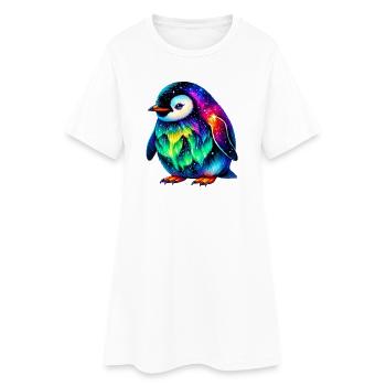 Manchot aurore boréale - Robe T-shirt Femme - blanc - Devant