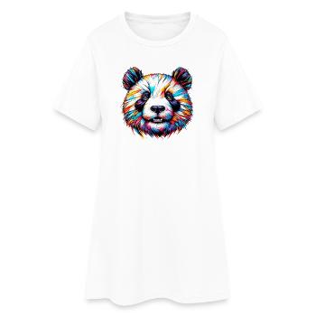 Panda - Frauen T-Shirt-Kleid - Weiß - Vorne